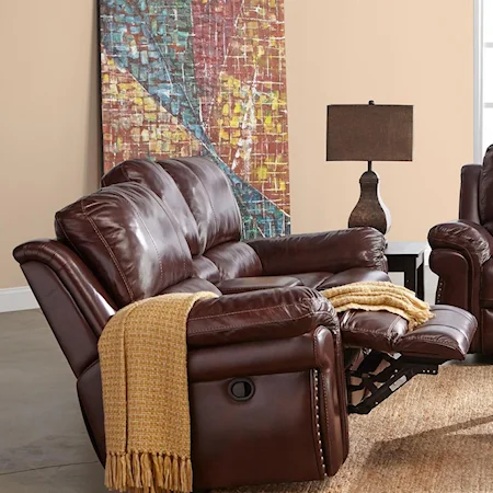 Power Motion Loveseat with Storage Console and Cup Holders
